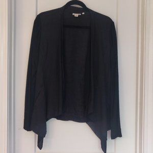 Pure DKNY black linen drapey cardigan / blazer